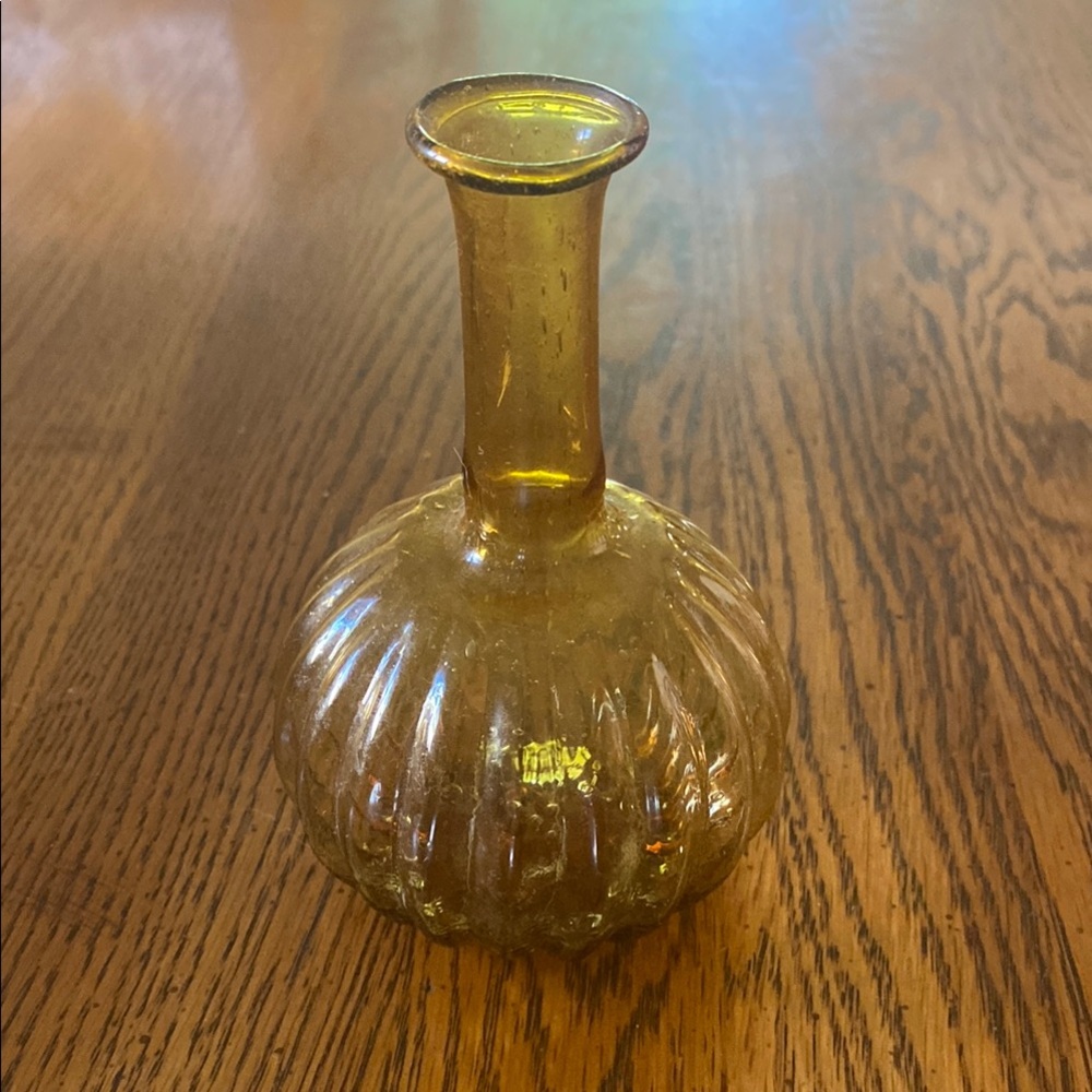 Amber/Orange Glass Vase